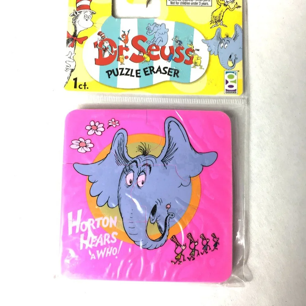 Dr. Seuss 6 pc Puzzle Eraser -  Bundle of 4 Pkg - (24 Pc. Total ) NWT NOS